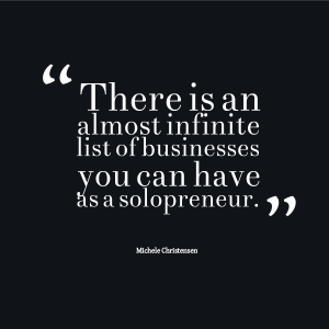 A solopreneur business can sell many different things